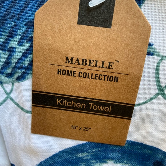 Mabelle Coastal Printed Kitchen Cotton Towels Nautical Beach Blue White 2 Pieces - Picture 5 of 13